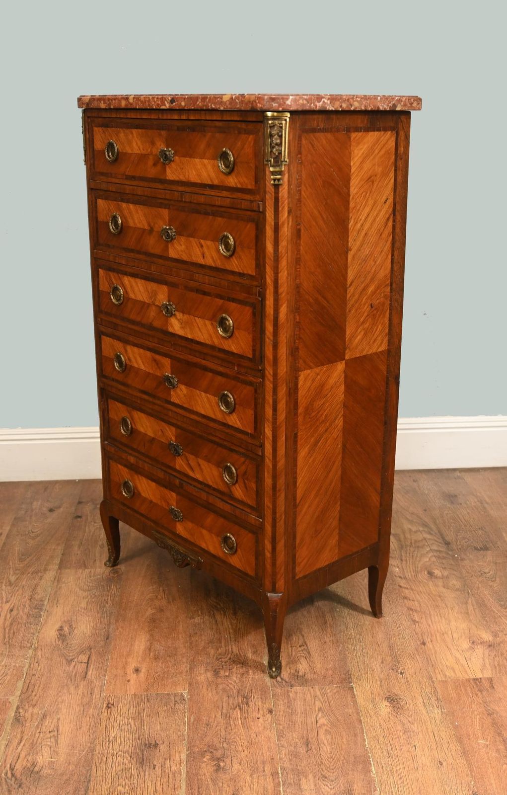 Furniture French Louis XVI Chest Drawers Tall Boy Commode photo