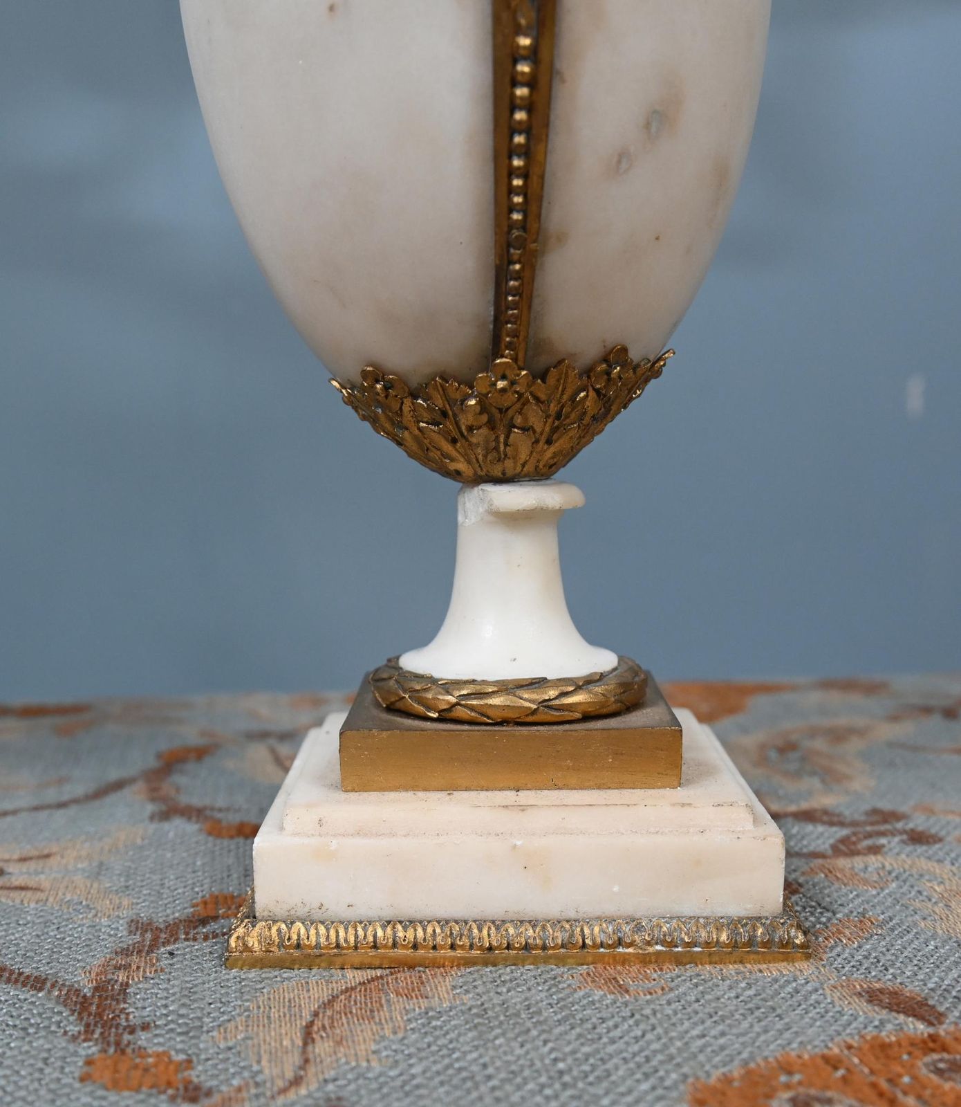 1450.0 Pair French Candelabras Gilt Marble Louis XVI Revival 1890 photo