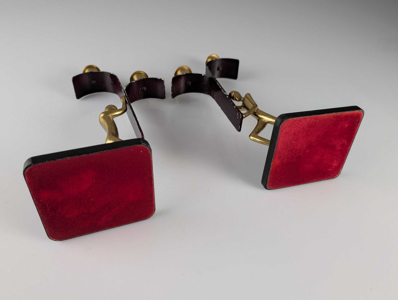photo buy Pair Of Sculptural Bronze Candlesticks By Karl Hagenauer, 1940s