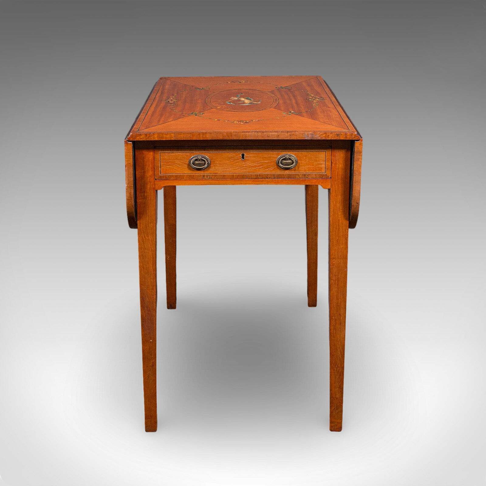 Antique Pembroke Table, English, Satinwood, Drop Leaf, Occasional, Tea, Regency photo vinterior