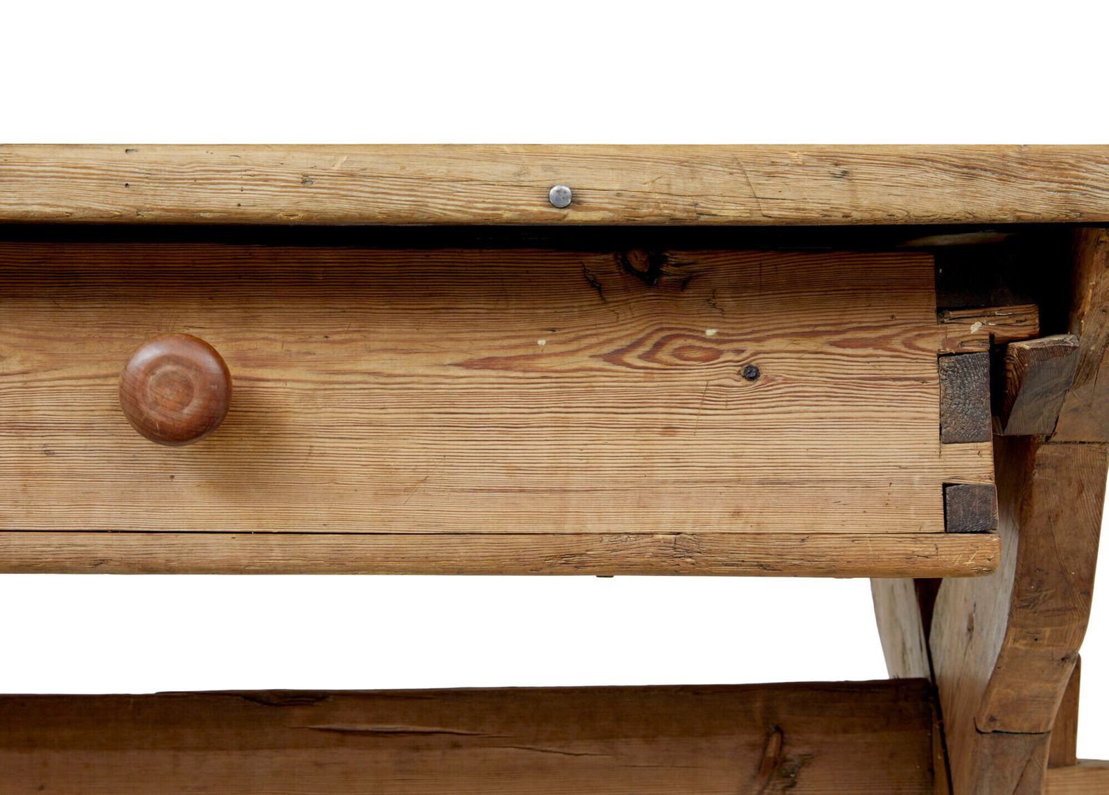 19th Century Swedish Pine X Frame Kitchen Table photo for sale