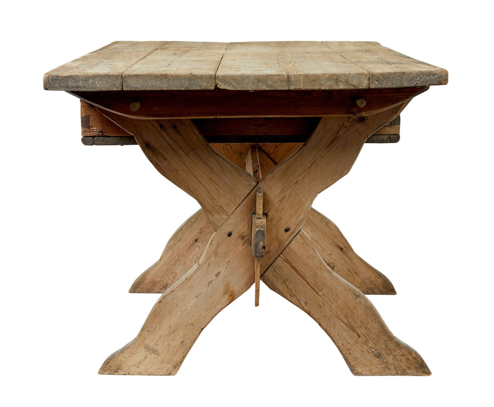 19th Century Swedish Pine X Frame Kitchen Table photo buy