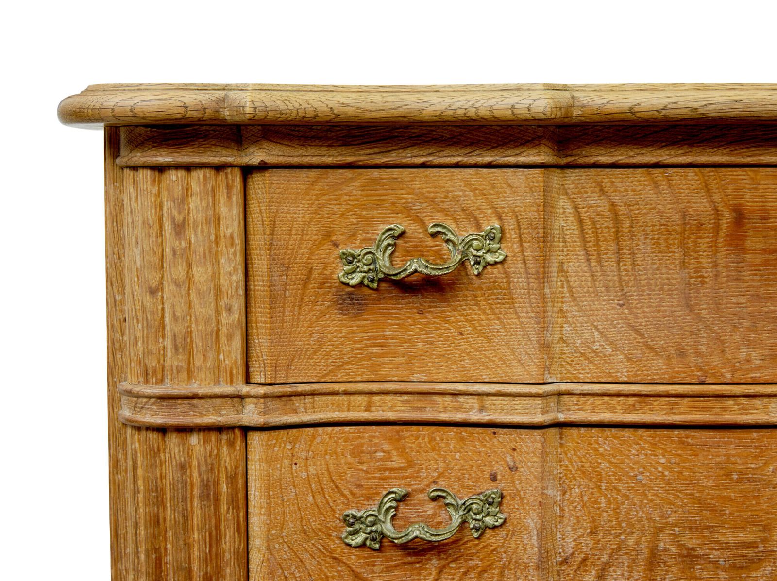 2475.0 Mid Century Baroque Revival Solid Oak Chest Of Drawers photo
