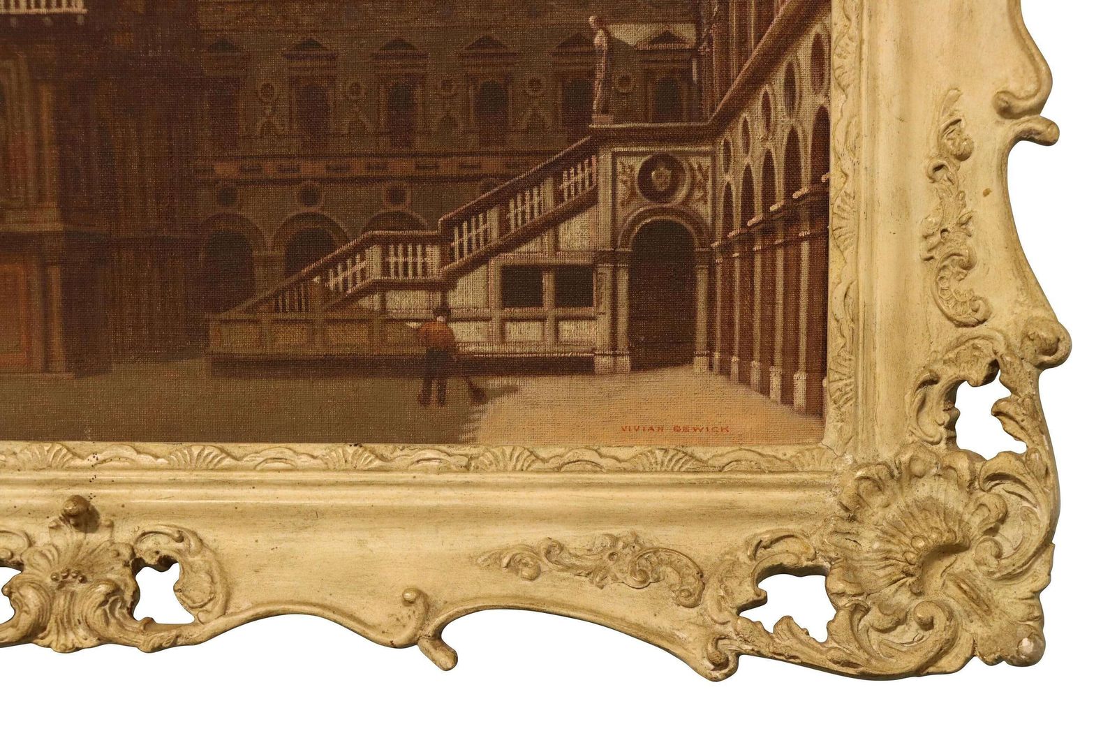 “The Man With The Broom” – Venetian View Of The Palazzo Ducale By Vivian Bewick photo Art