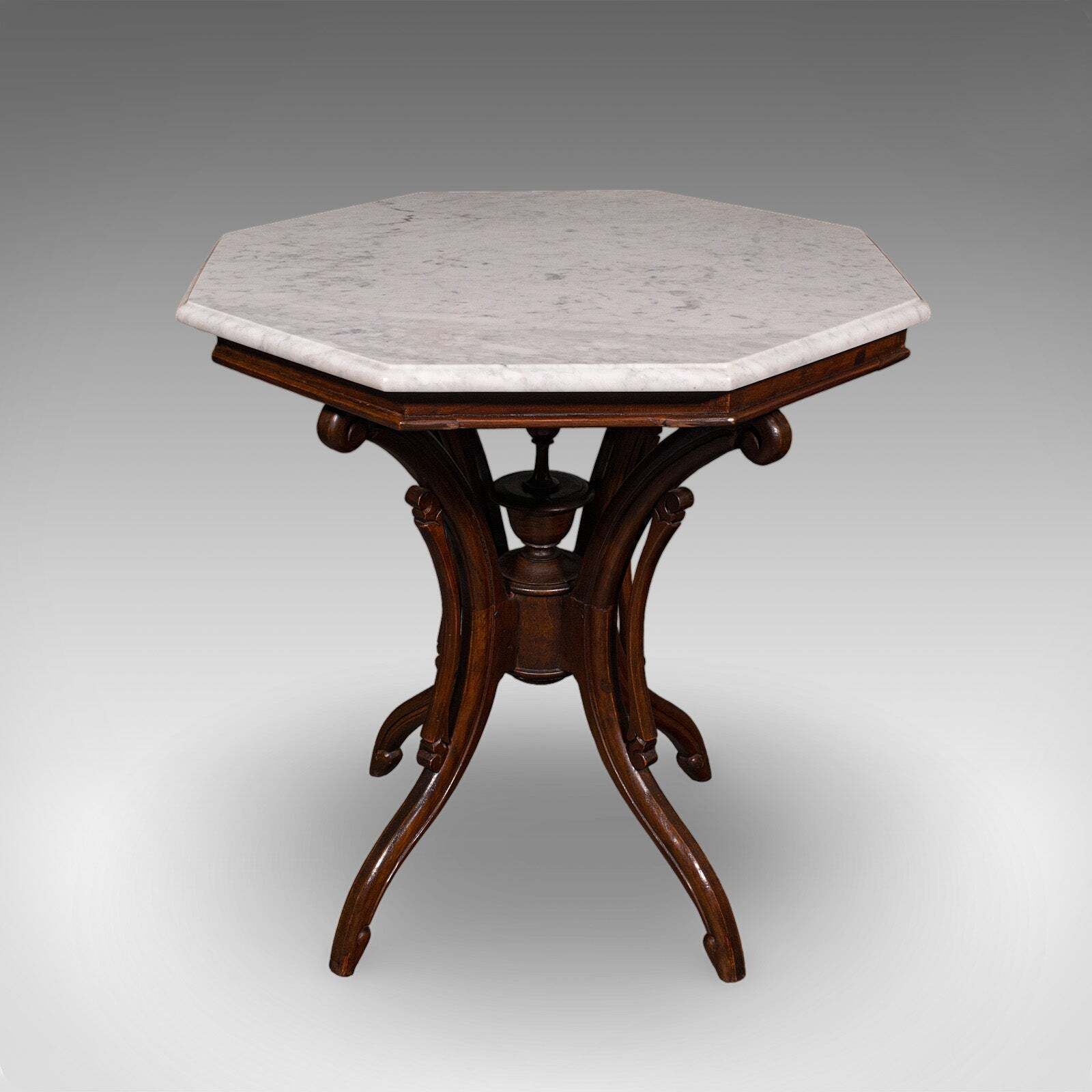 Vintage Octagonal Tea Table, English, Marble Top, Occasional, Regency Revival photo furniture