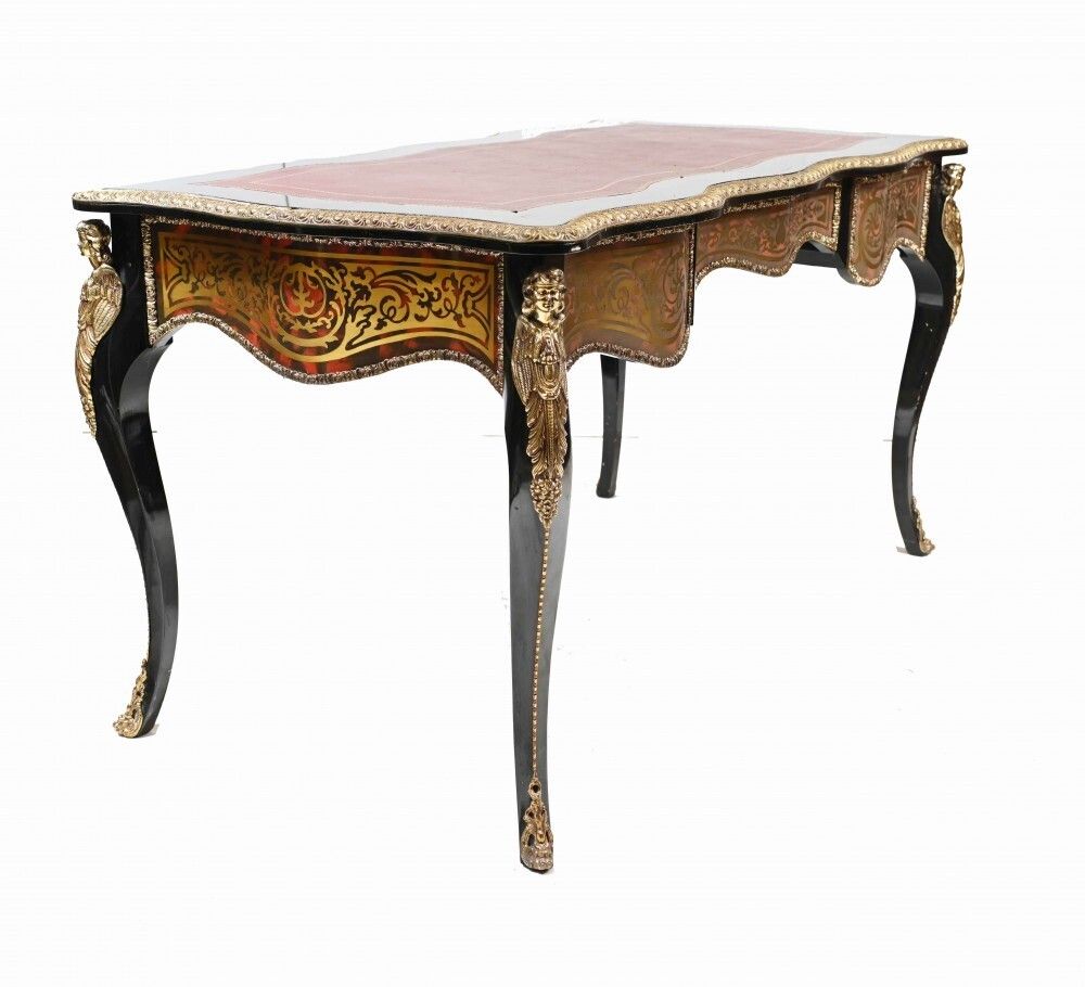 Shaped Boulle Bureau Plat Desk French Interiors photo 2800.0