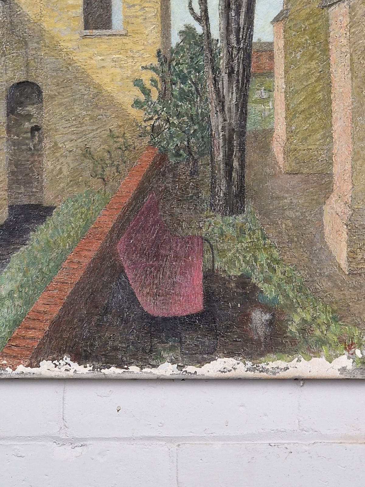 Garden Scene By Ursula Edgcumbe (1900 1985). Oil On Canvas. Signed. photo vinterior