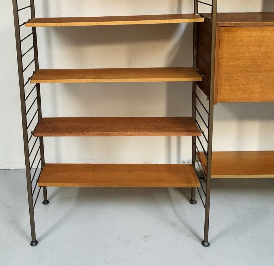 Staples Teak Ladderax Mid Century Retro C1960s Superior Quality Three Bay photo for sale