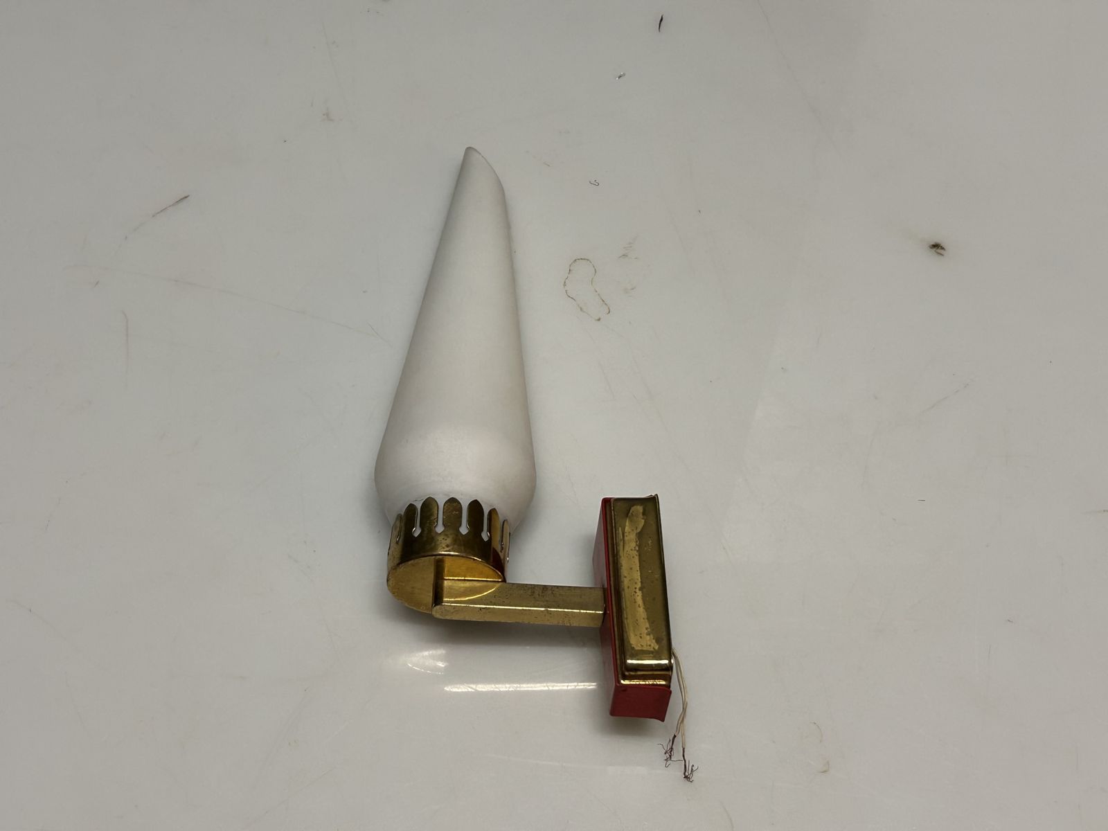 Stil Novo Opaline Glass And Brass Sconces, 1950s, Italy   Set Of 2 photo buy