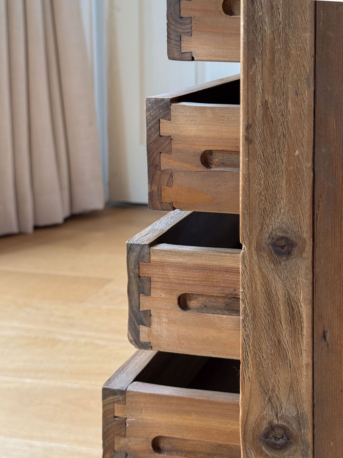 Rustic Chest Of Drawers With Nailed Zinc Sheet Top photo furniture