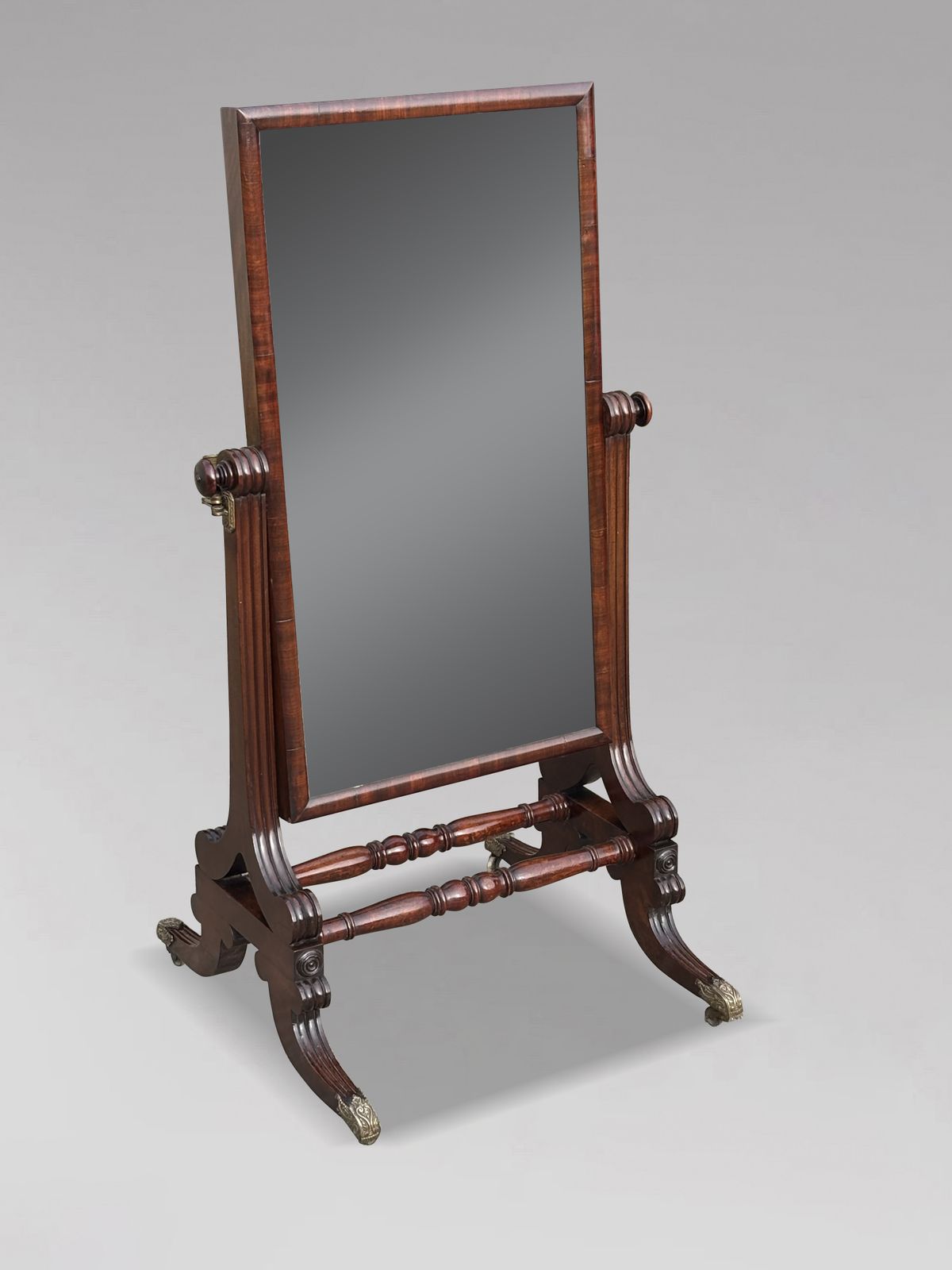 19th Century William IV Period Mahogany Cheval Mirror photo furniture