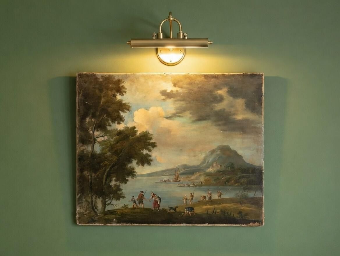 18th Century Italian Oil On Canvas Of A Coastal Scene