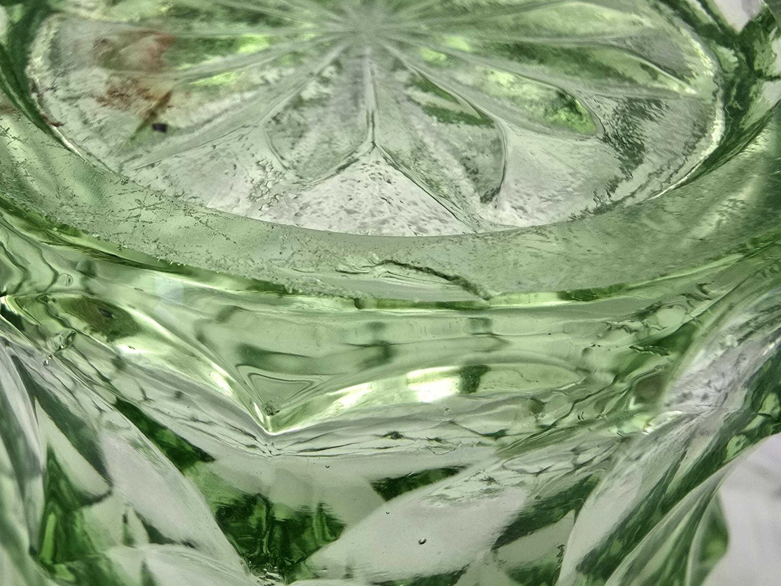 photo buy Antique Uranium Glass Vase   "Top Hat" Flower Vase   Uv Active   1920s Czech