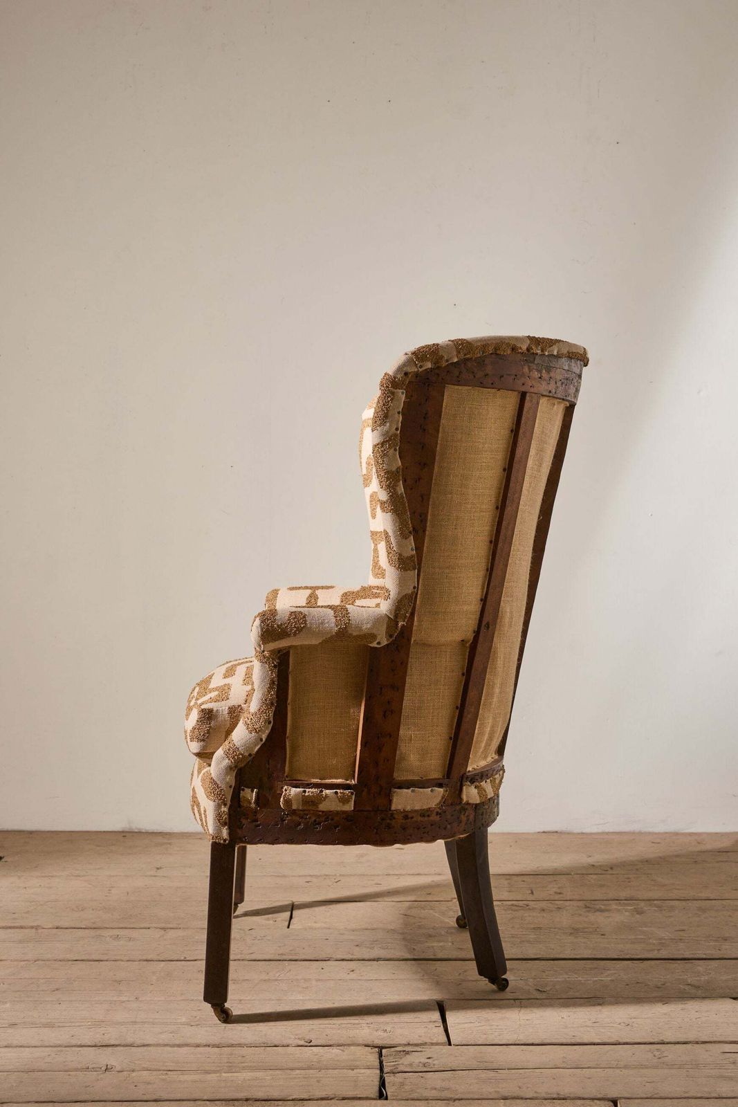 Georgian Barrel Back Armchair Upholstered In Recycled Cotton Fabric photo Furniture