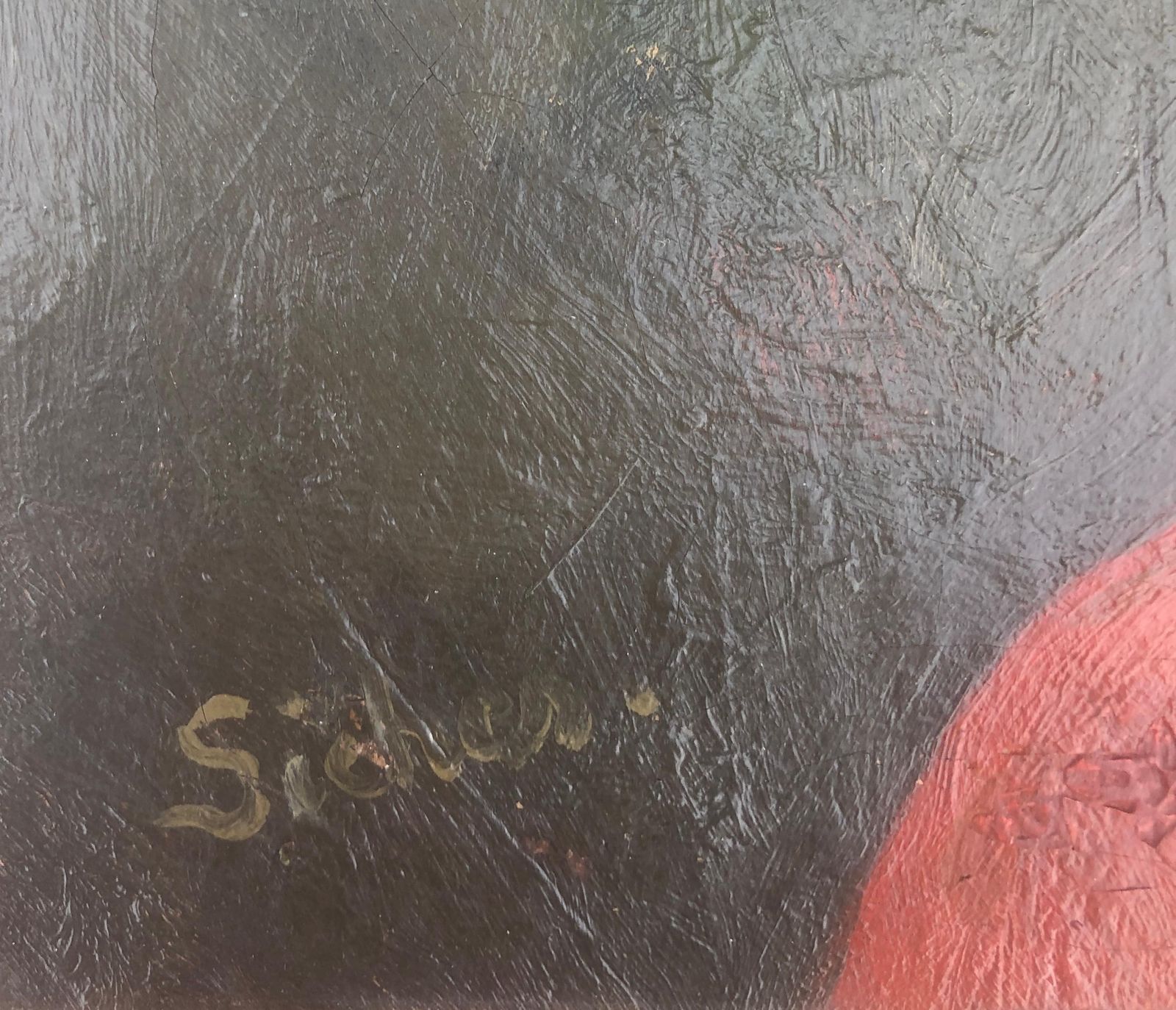 Alexandre Siches Mid Century Catalan Female Portrait In Profile Mediterranean Oil Painting Spain C.1975 photo furniture