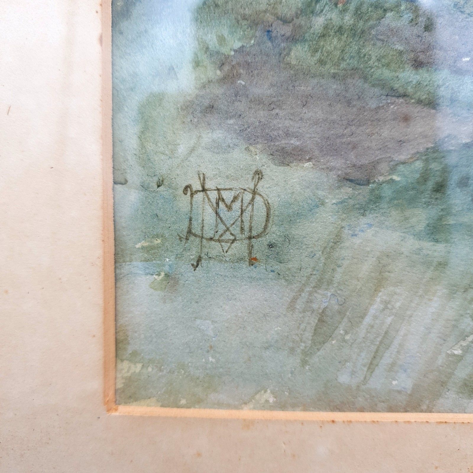 Antique Signed Watercolour Flower Girl C1890 1910 Wood Framed W30cmxh41cm photo vinterior