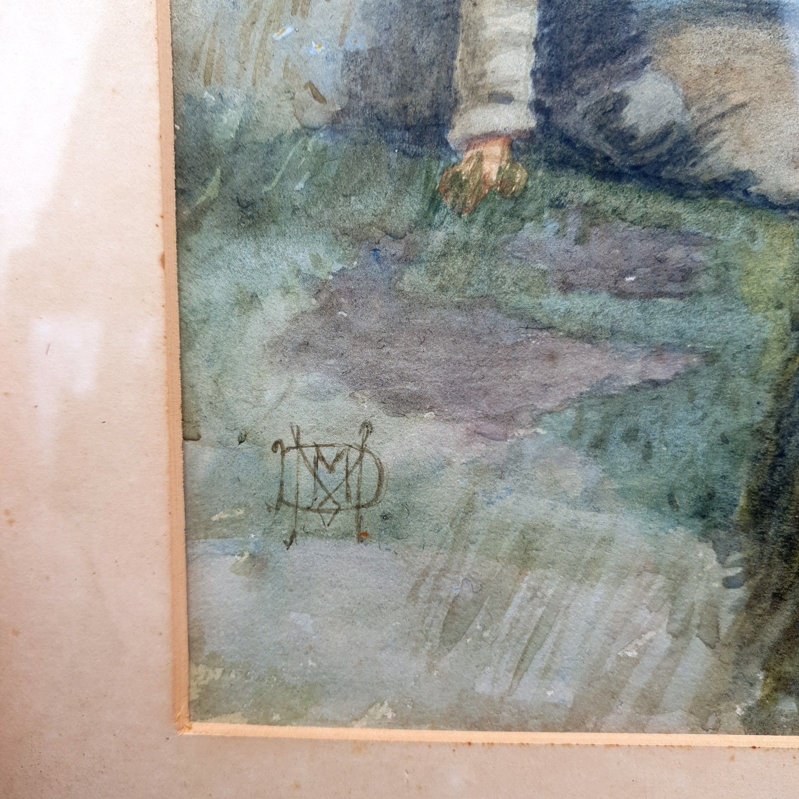 photo vinterior Antique Signed Watercolour Flower Girl C1890 1910 Wood Framed W30cmxh41cm