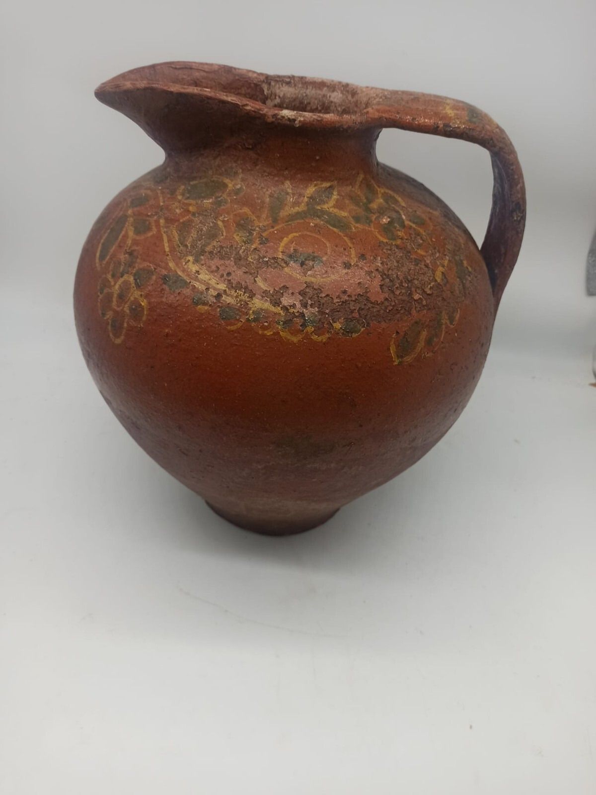 Antique Glazed Terracotta Vase Orcio Tuscany 17th Century Italy photo vintage