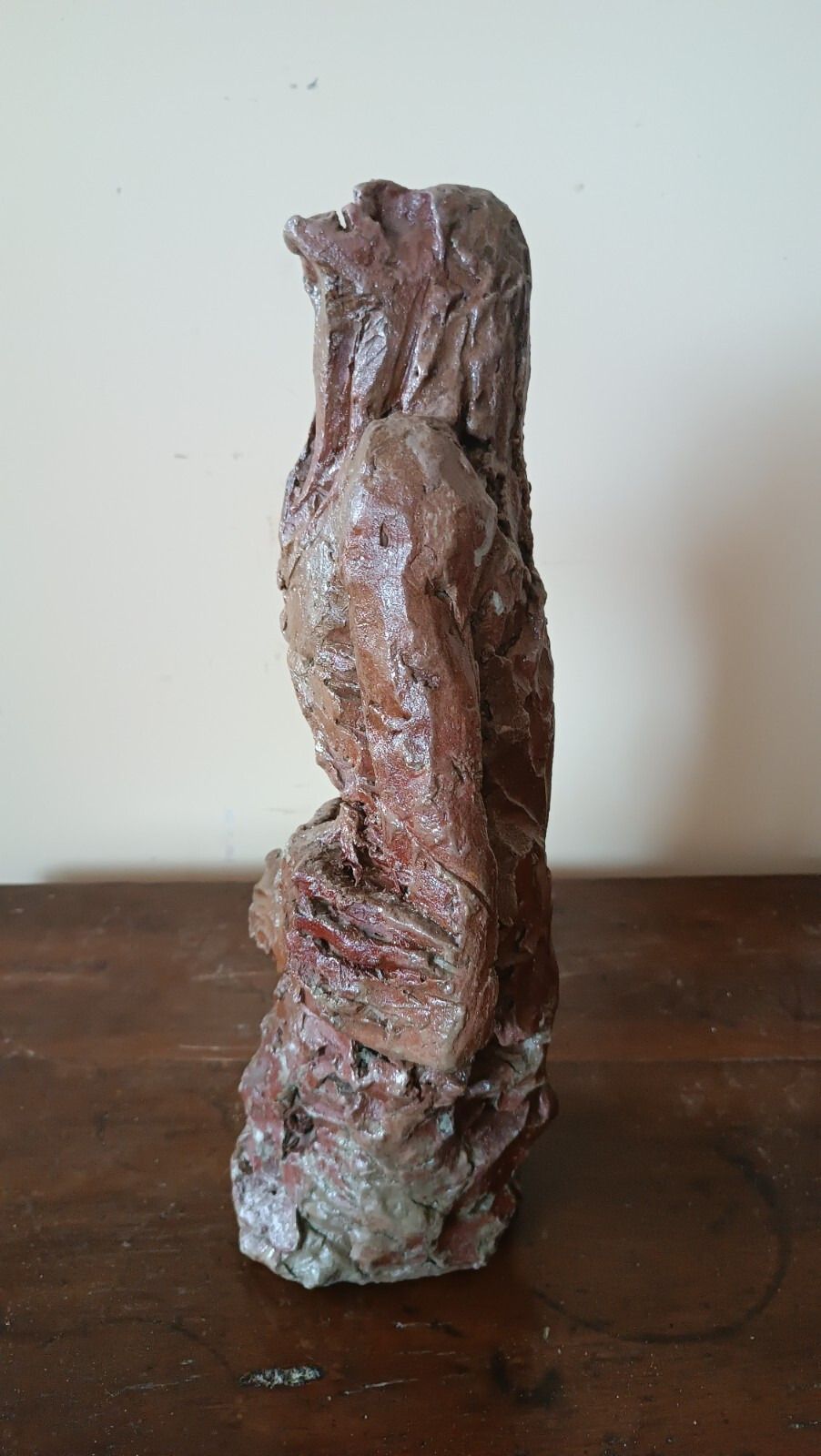 Abstract Sculpture Female Figure In Raw Painted Clay 60s/70s photo buy