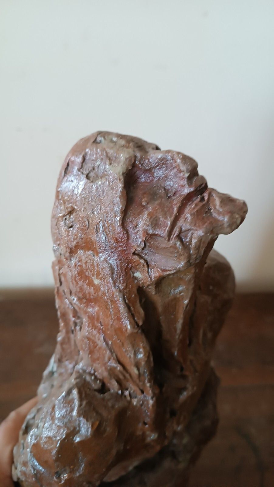 Art Abstract Sculpture Female Figure In Raw Painted Clay 60s/70s photo