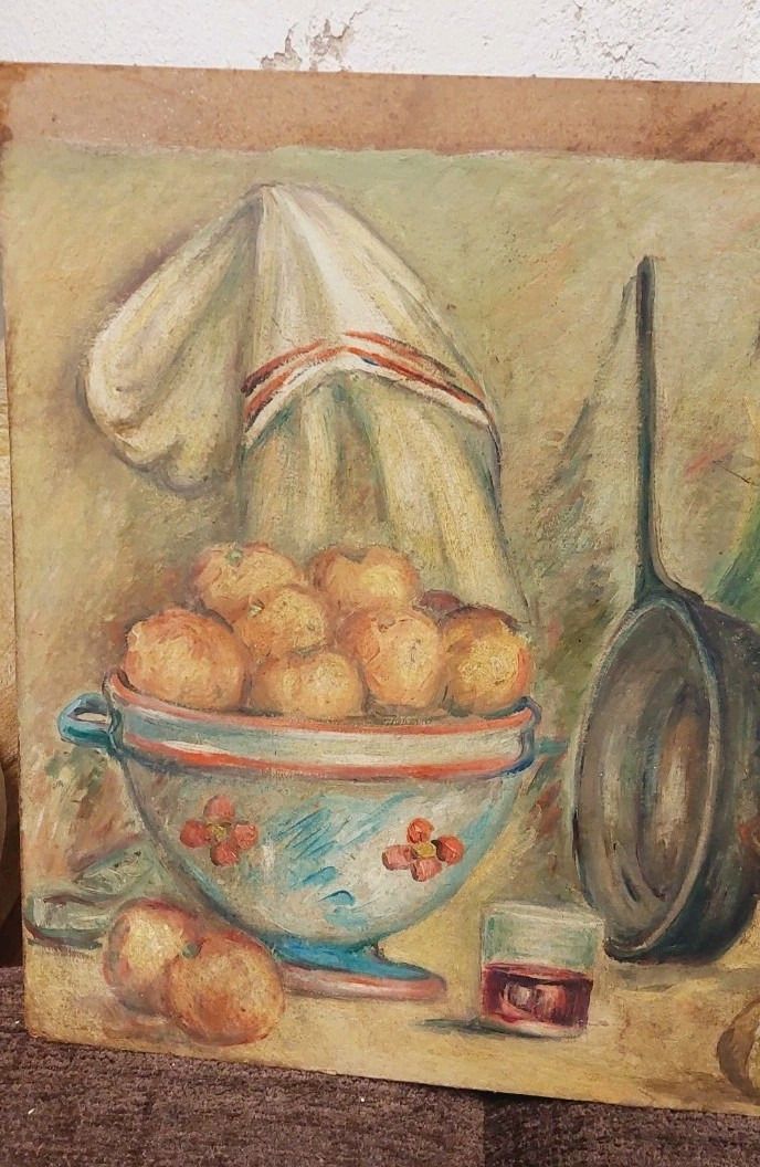 Painting Oil Roberto Pucci Years 50 Painting On 2 Sided Paesaggio Nature Still photo vinterior