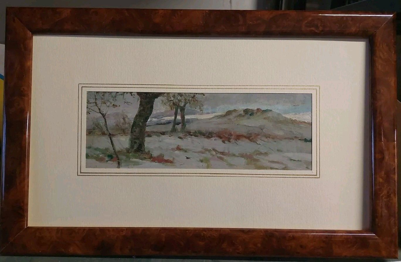 Landscape Painting Oil On Panel Early 900 Italy Antique Painting