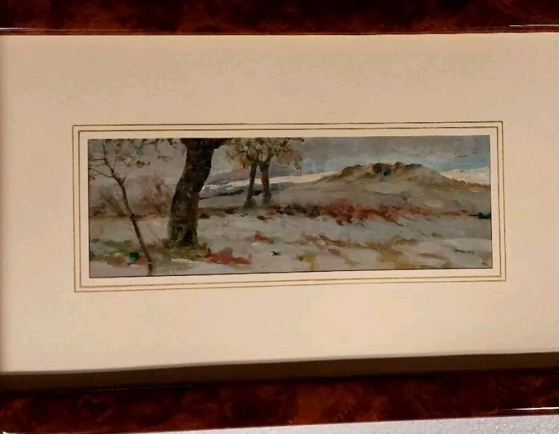 photo furniture Landscape Painting Oil On Panel Early 900 Italy Antique Painting