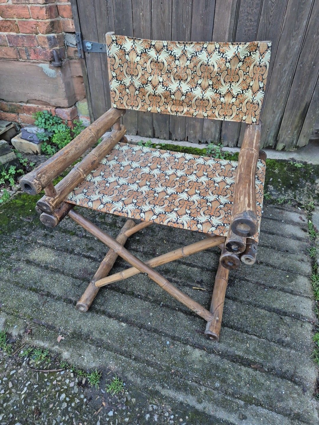 Vintage/Retro/Mid Century Bamboo/Cane Folding Directors Chair