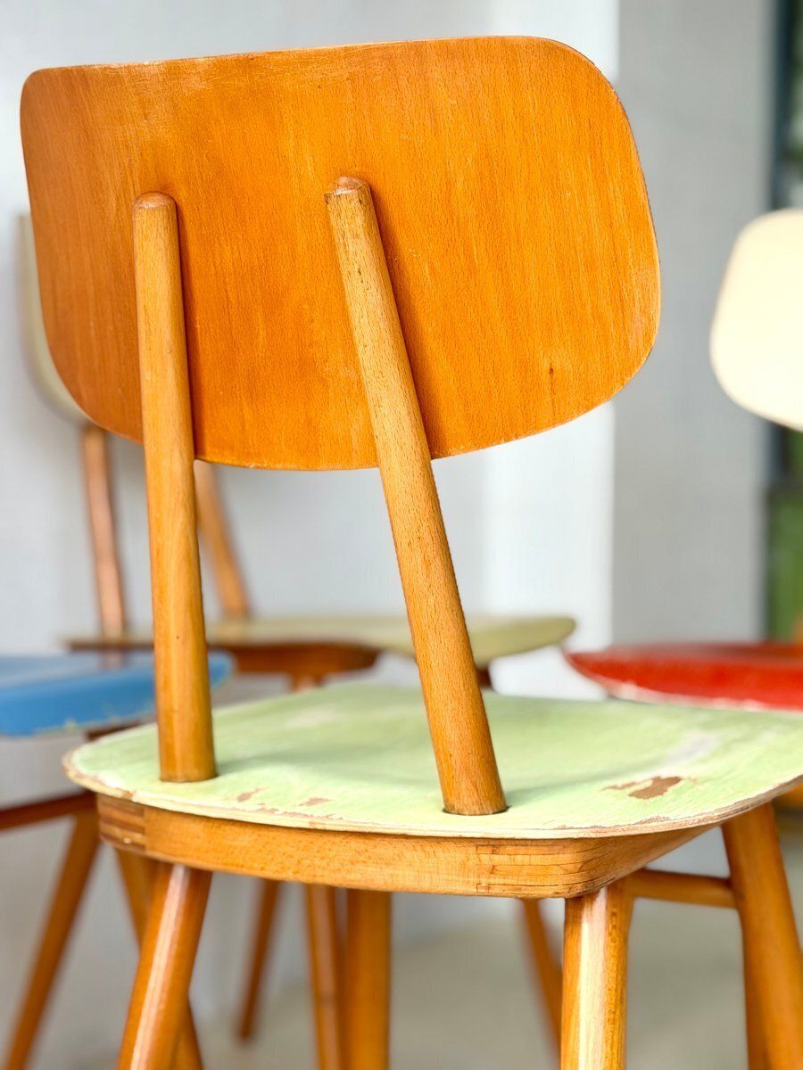 Meubels Eetkamerstoelen Van Ton, 1960, Set Van 4 photo