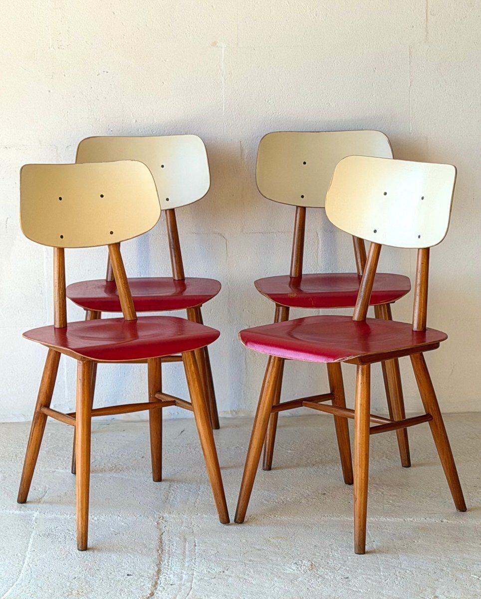Bistro Chairs From Ton, 1960, Set Of 4 photo for sale