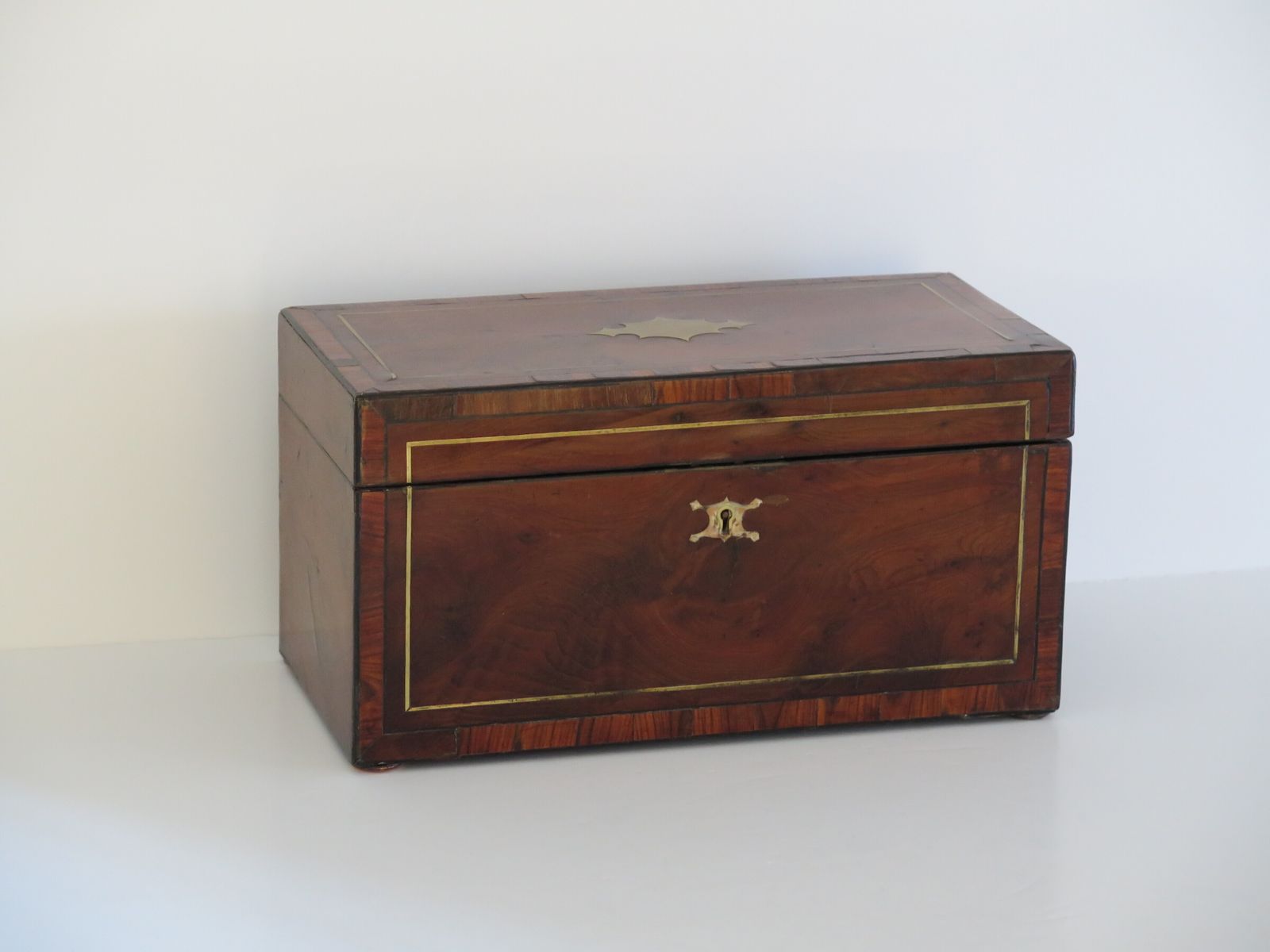 Georgian Large Tea Caddy Fine Quality, English Sheraton Period Ca 1785 photo furniture