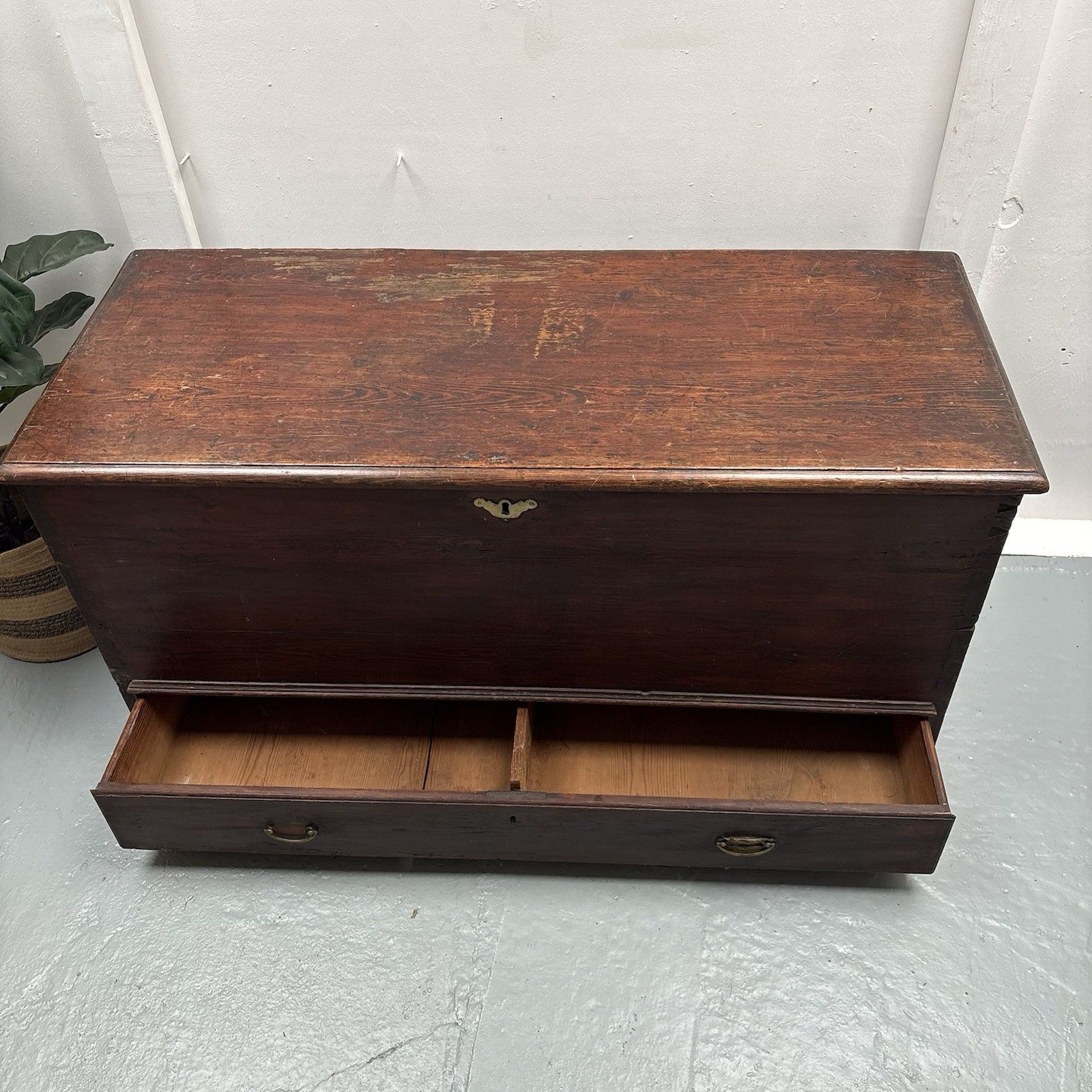 Antique Pine Mule Chest Blanket Box Ottoman Trunk Toy Box photo buy