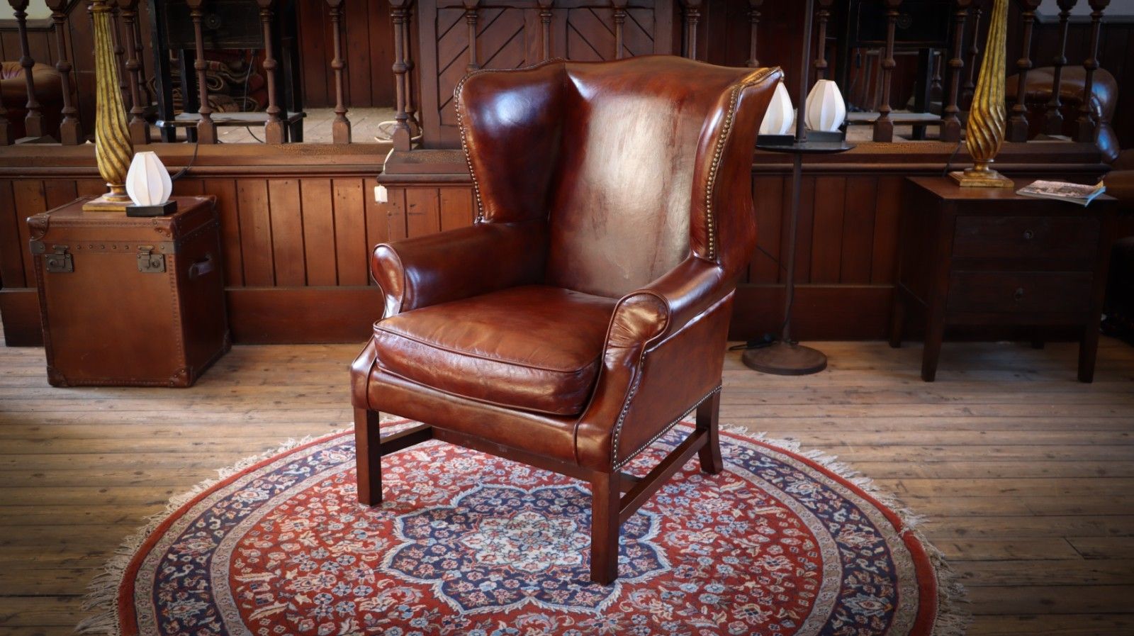 Superb Timothy Oulton Halo Lincoln Club Cigar Leather Armchair Antique Whisky 🚚 photo 1200.0