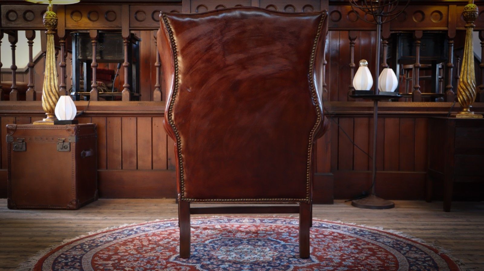 photo for sale Superb Timothy Oulton Halo Lincoln Club Cigar Leather Armchair Antique Whisky 🚚