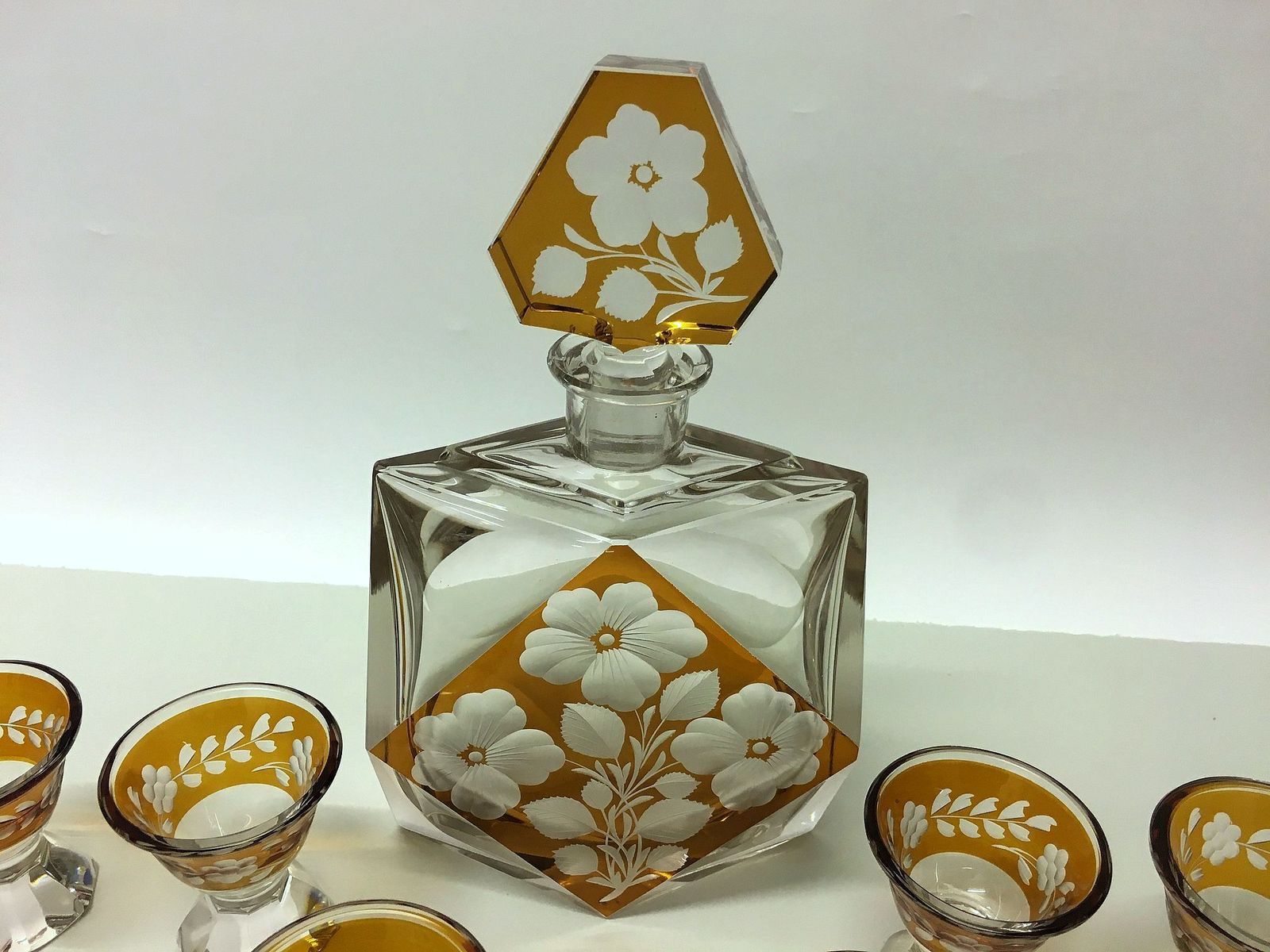 Decanter Set / Kamenický šenov /Czechoslovakia photo for sale