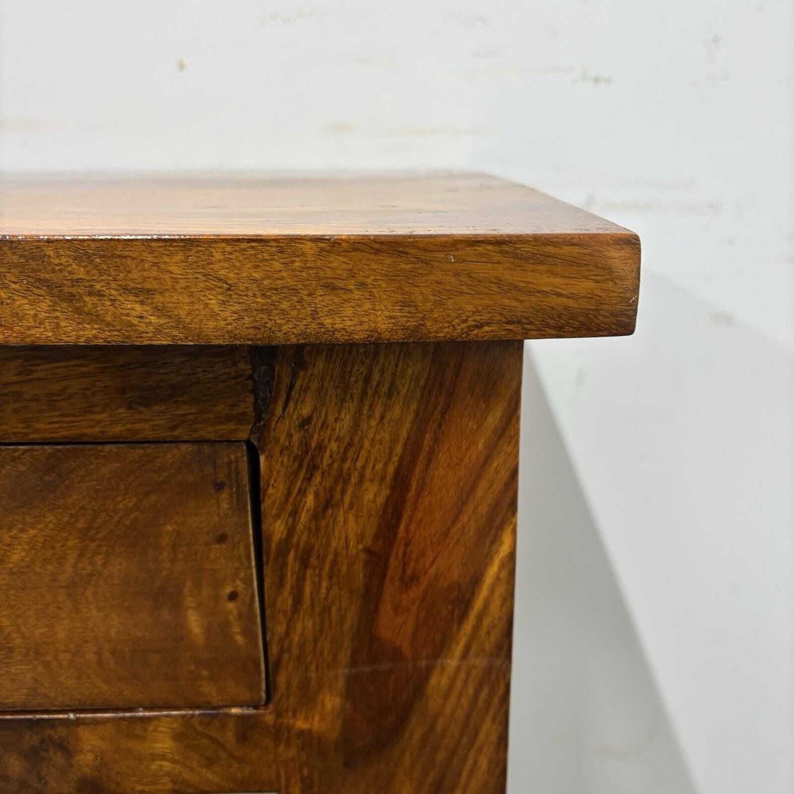 Mango Wood Rustic Console Table With Drawer – Farmhouse Hallway Table photo vinterior