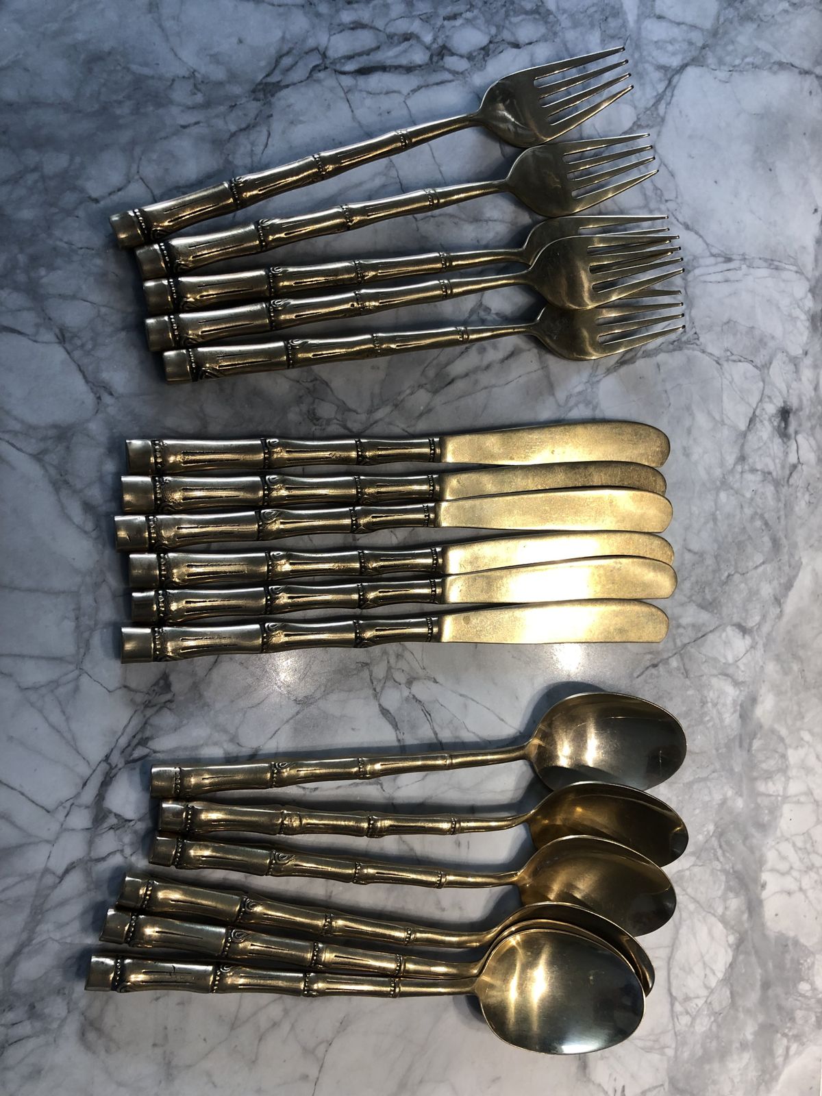 Brass Bamboo Style Cutlery photo 210.0