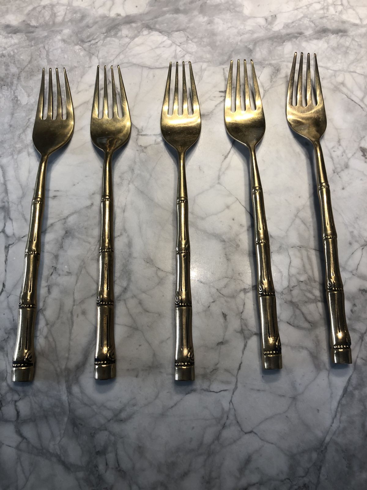 photo furniture Brass Bamboo Style Cutlery