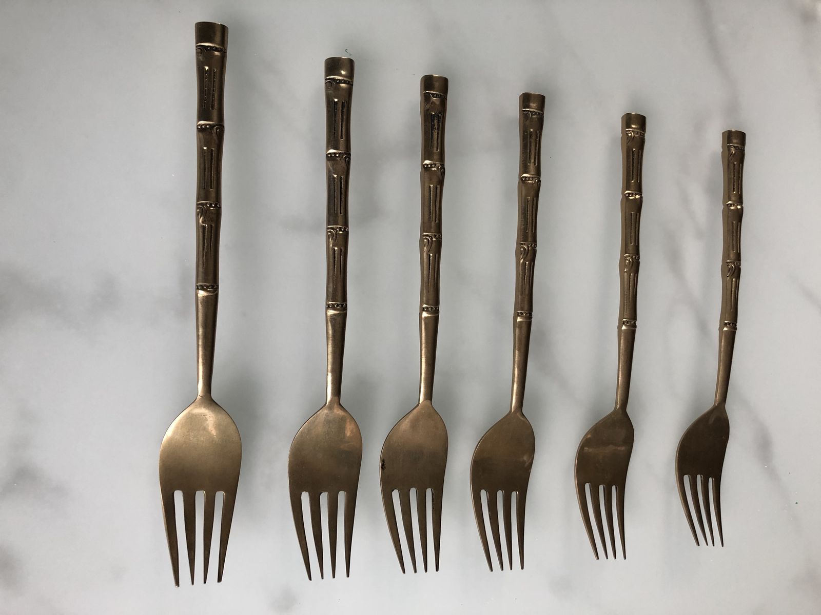 photo vinterior Brass Bamboo Style Cutlery