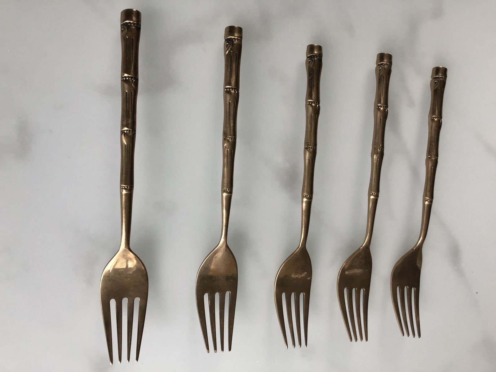 photo buy Brass Bamboo Style Cutlery