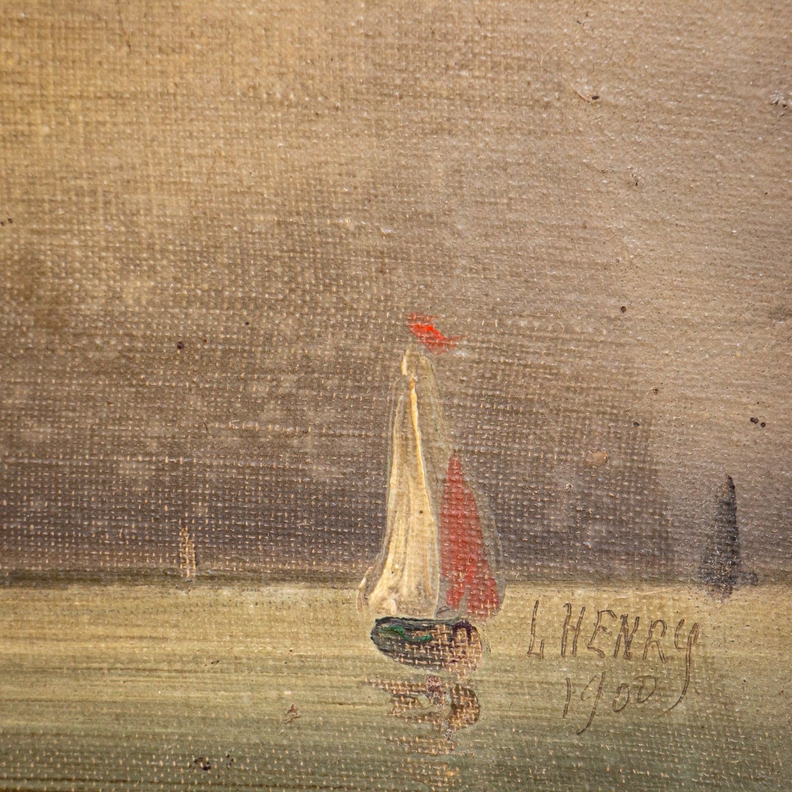 Pair Of Oil On Canvas Landscapes By L. Henry Circa 1900 photo furniture