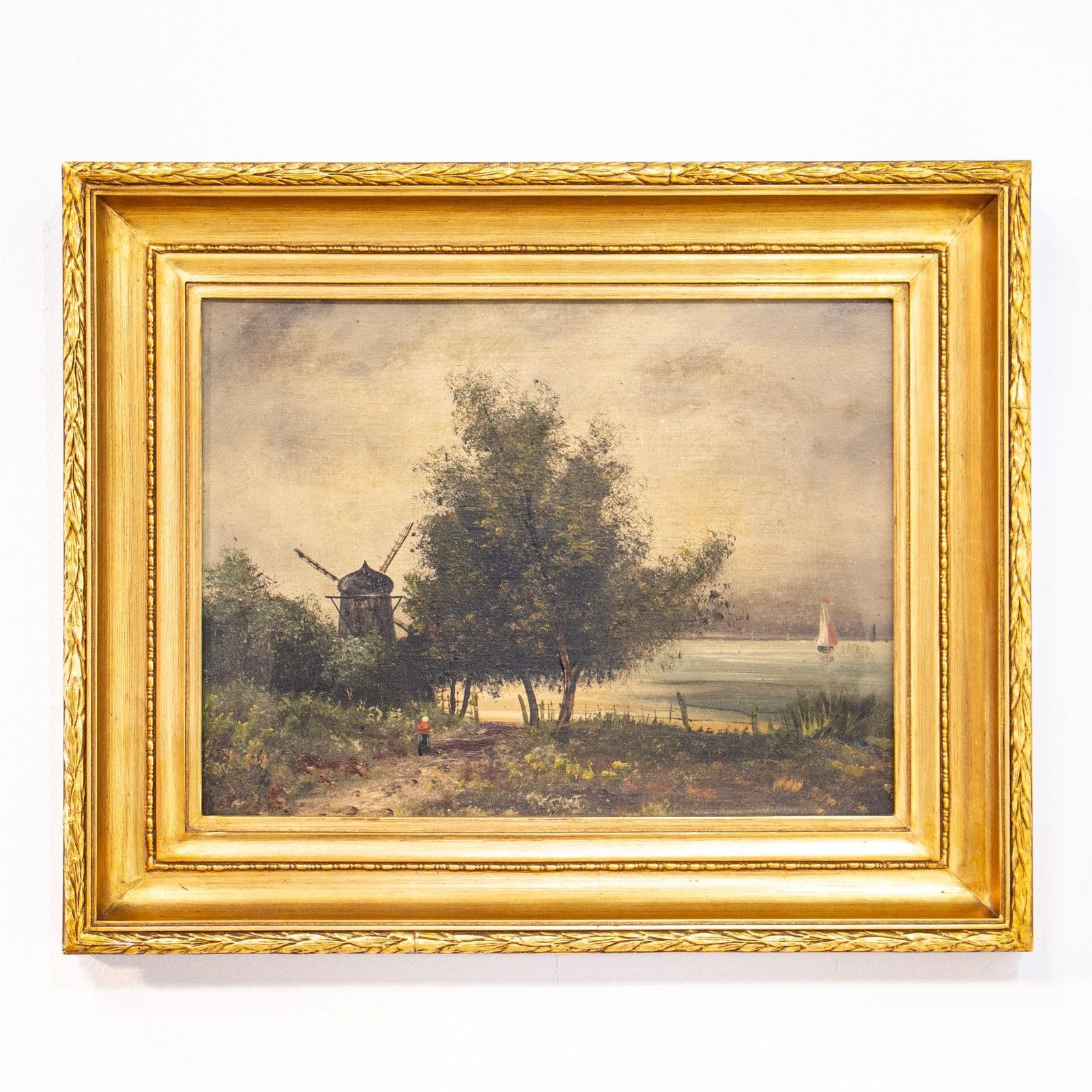 Pair Of Oil On Canvas Landscapes By L. Henry Circa 1900 photo for sale