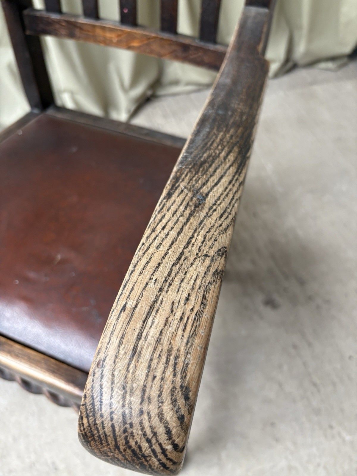 Vtg Antique Armchair Carved Oak Chair Retro R1090 photo buy