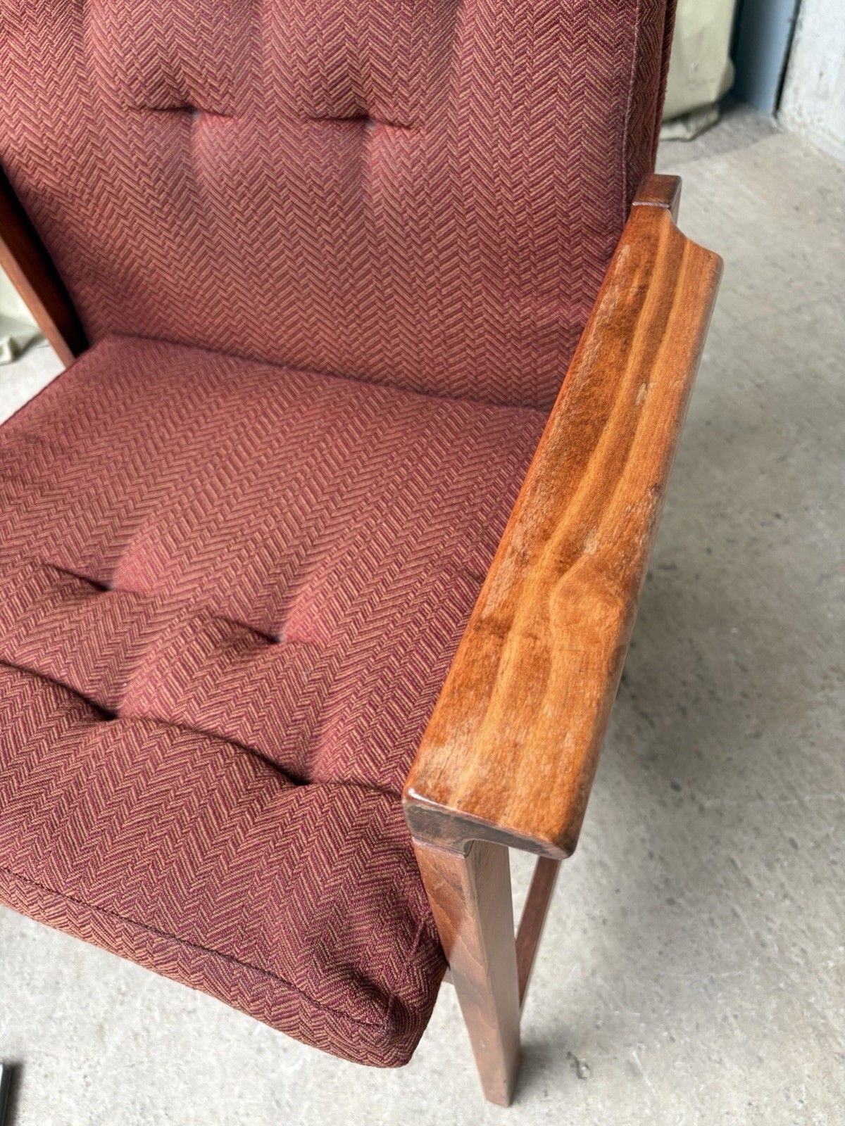 Vtg Late Mid Century Oak Chair Side Armchair  Danish Scandi Retro R1093 photo vinterior