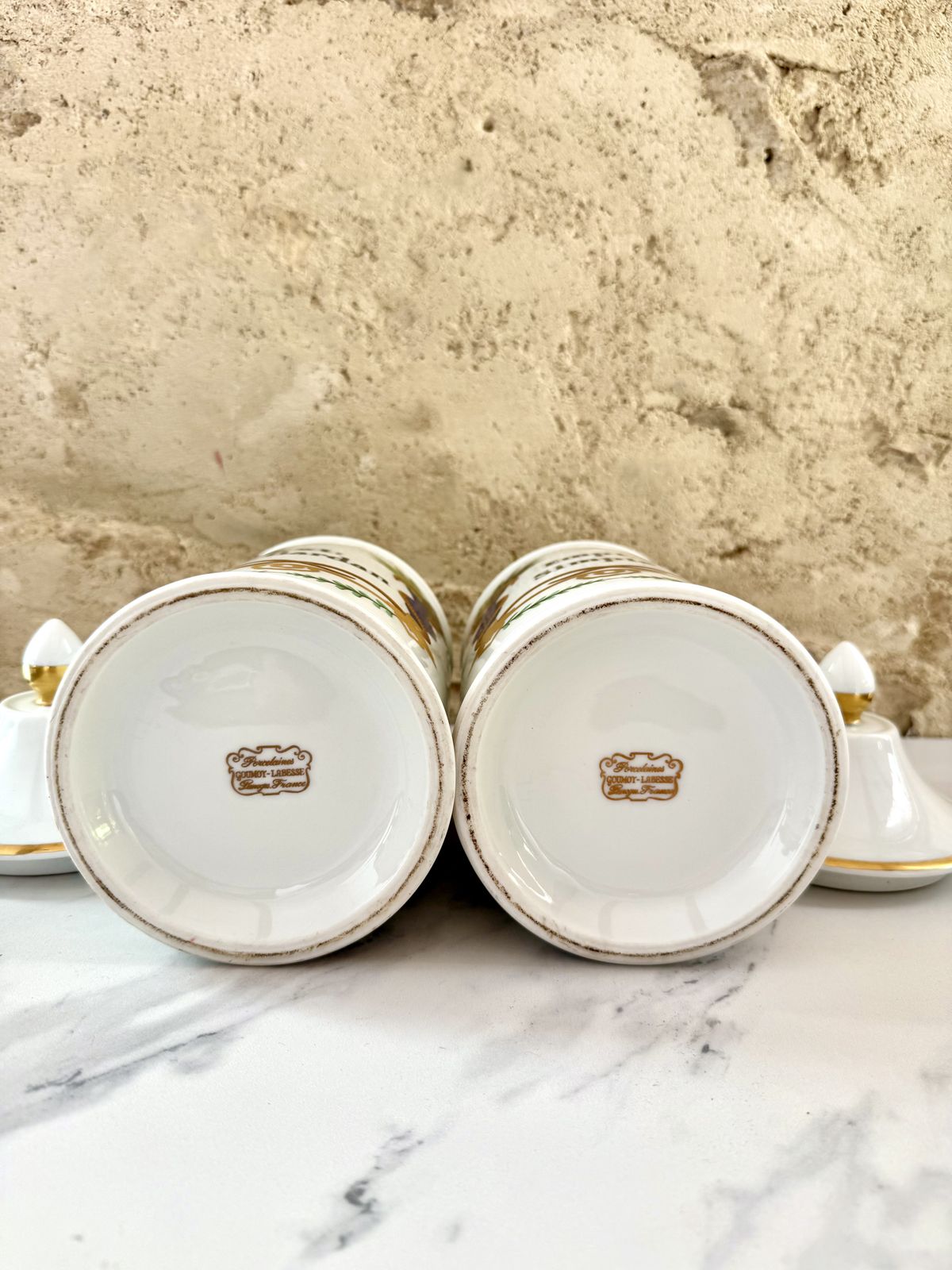 Pair Of French Porcelain Pharmacy Pots photo Home Decor