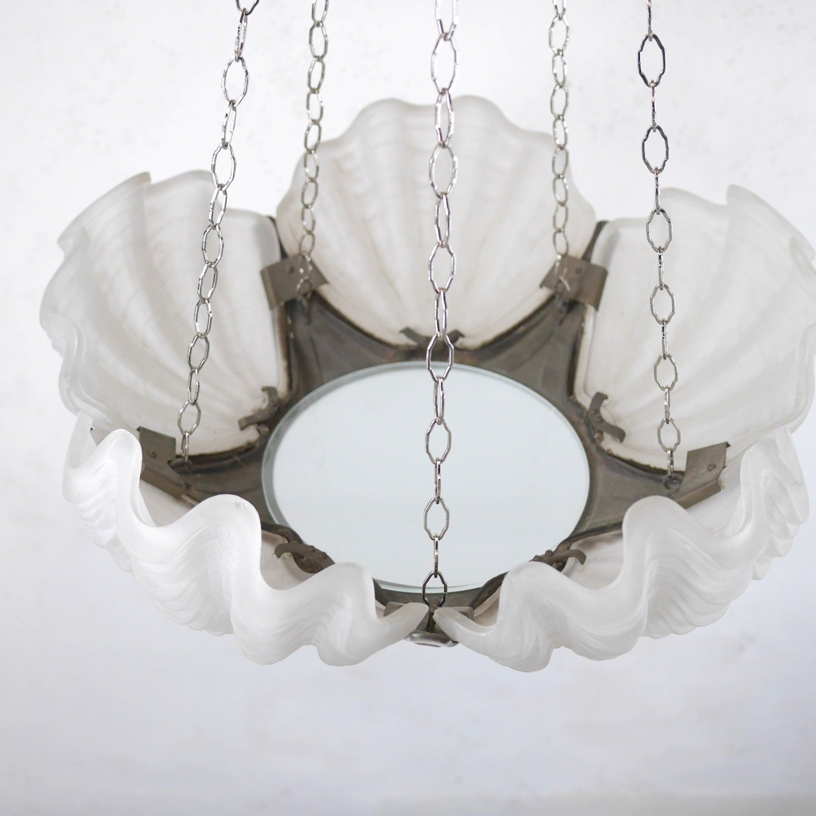 Colossal Art Deco Clam Shell Pendant Ceiling Light Lamp Dia 52cm #103122 photo vinterior