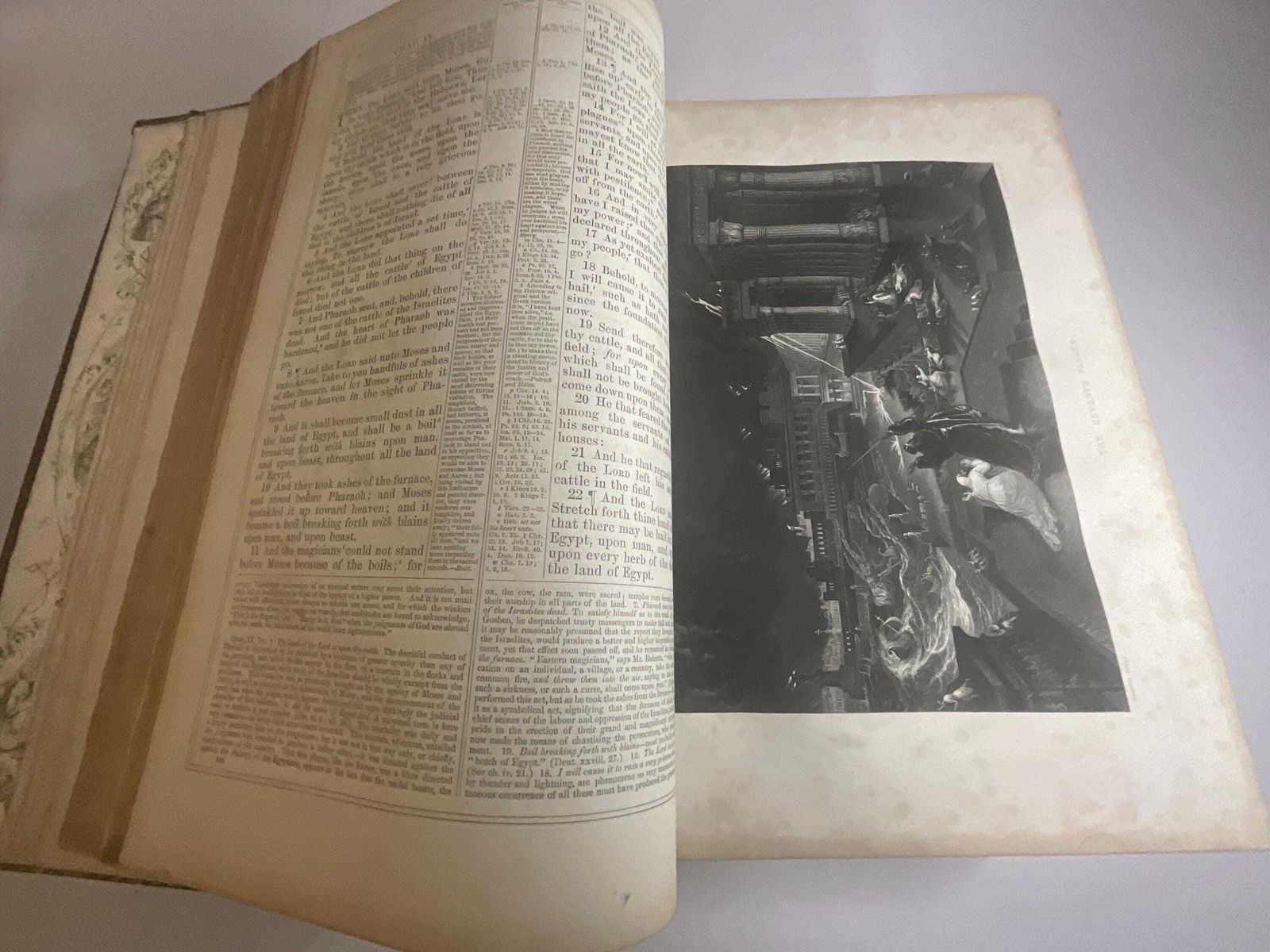 287.0 Huge Victorian Family Bible Lavishly Illustrated C1860, Heirloom Folio. photo