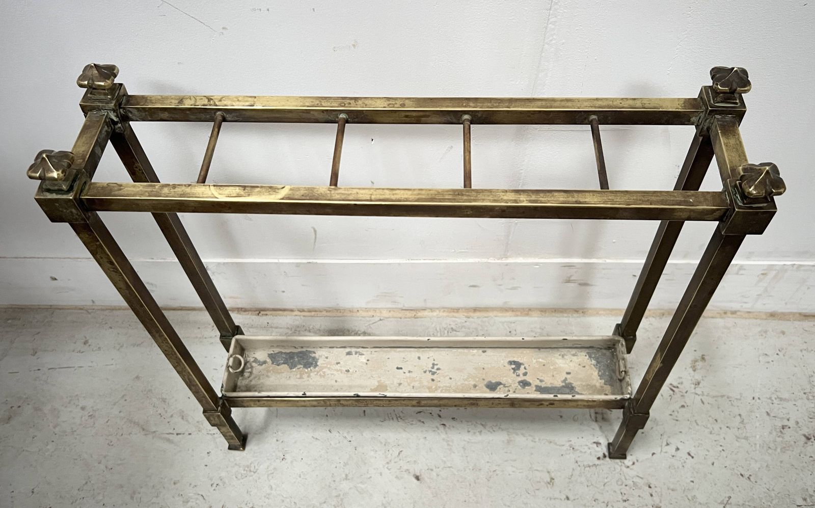 Brass And Sheet Metal Umbrella Stands From The 20th Century. photo vintage