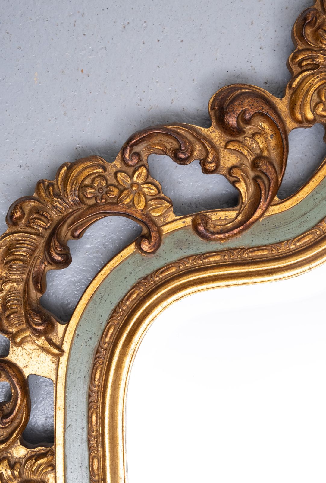 photo furniture Baroque Gilded Louis XV Style Beveled Mirror With " Brevete" Label, 1950s
