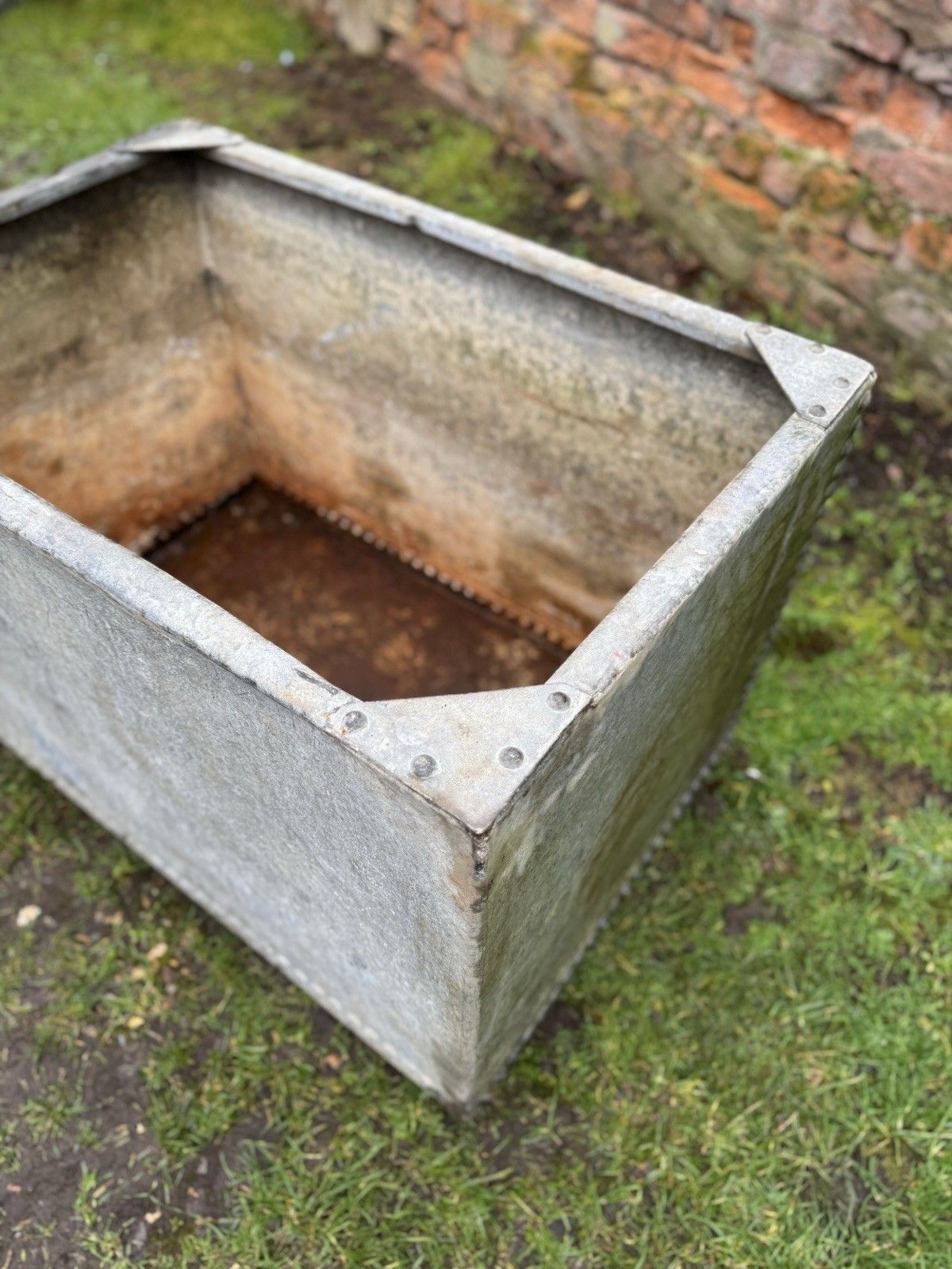 Riveted Galvanised Trough Garden Planter /  Raised Flower Bed Plant Olive Tree Pot Z4 photo 395.0